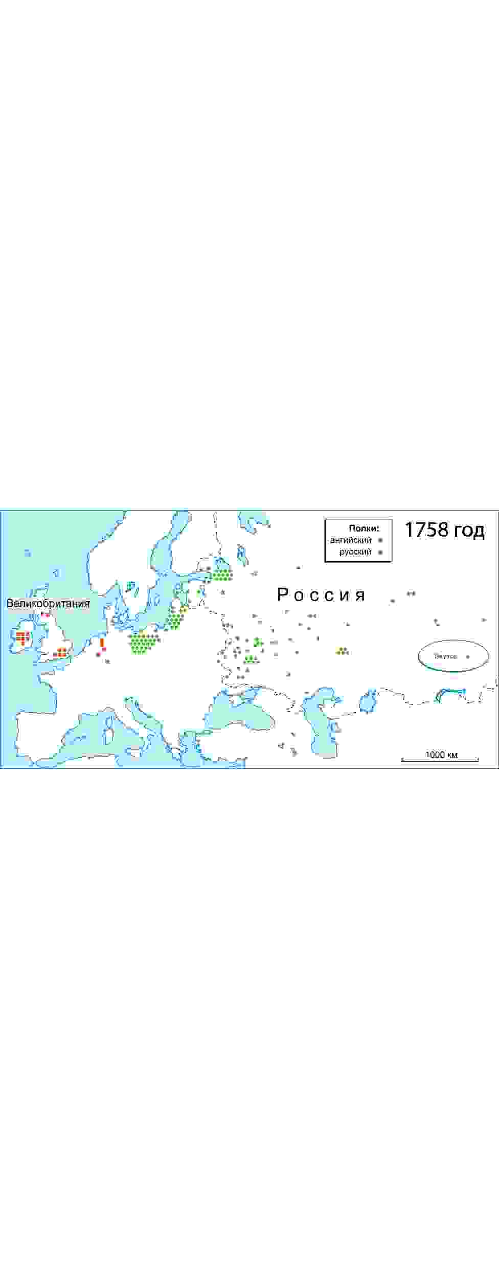 Русские и британские полки 1758 г.