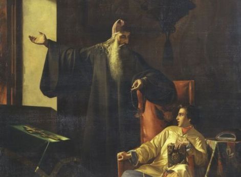 П.Плешанов. Царь Иоанн Грозный и иерей Сильвестр во время большого московского пожара 24 июня 1547 года. 1856 год