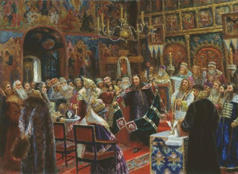 Суд над патриархом Никоном. С. Д. Милорадович. 1885 год