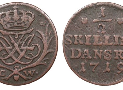 Монета Фридриха IV. 1719 год