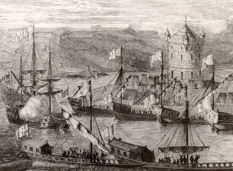 Русский флот под Азовом. Гравюра XVIII века.