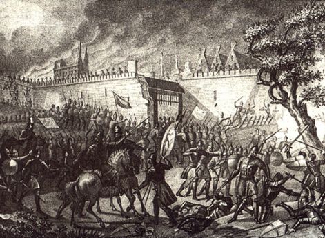 Осада Нарвы в 1558 году. Б.Чориков. 1836 год