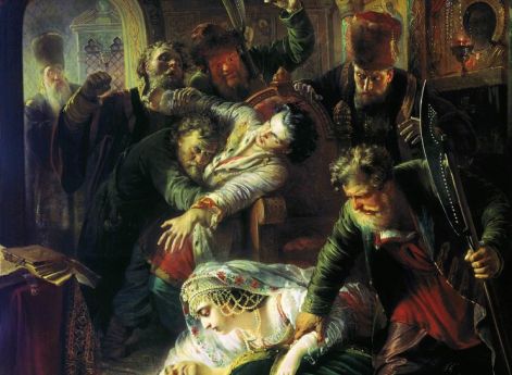 Убийство Фёдора Годунова. К. Е. Маковский. 1862 год