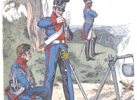 Баден.Рядовые и офицер Легкого драгунского полка (1809)