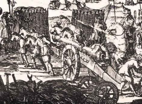 Шведская артиллерия на осадных позициях (под Краковом, 1655 г.)