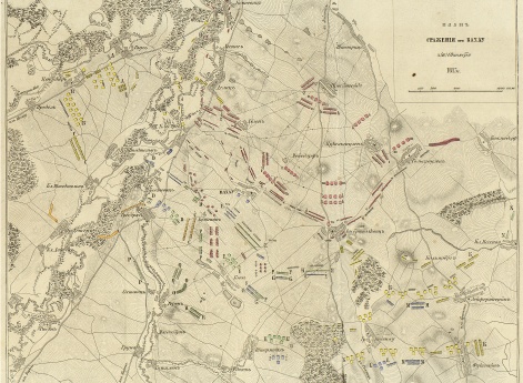 План сражения при Вахау 4 октября 1813 года