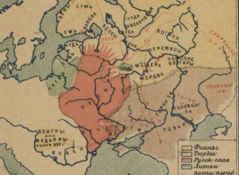 Передвижение Финнов и Тюрков около IX-XI века по Середонину