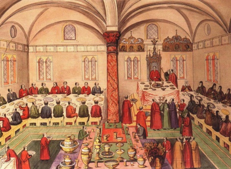 Царский пир в Грановитой палате Московского Кремля. 