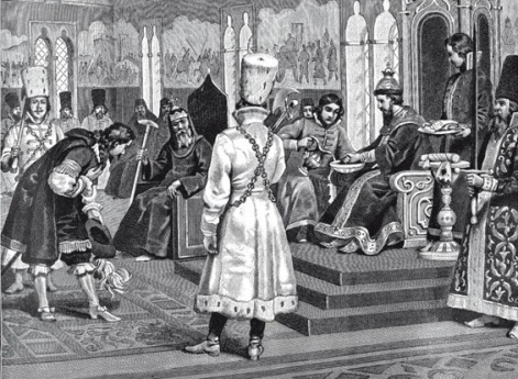 Обряд омовения рук после приёма иноземных посольств Московскими царями