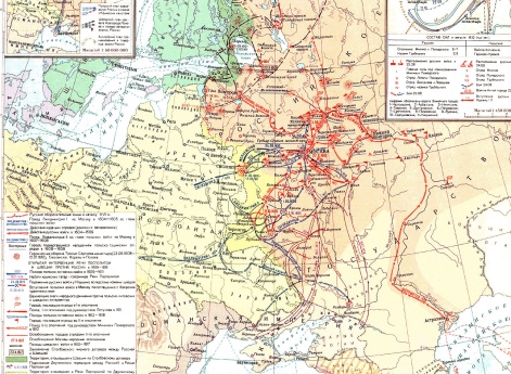 Карта: Борьба русского народа с польской и шведской интервенцией в начале XVII в.