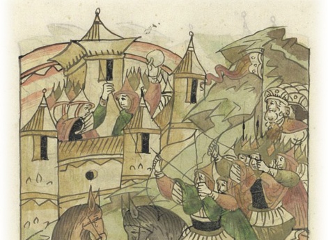 Войско великого князя Всеволода Юрьевича приступает к Пронску. Гибель новгородского посадника Юрия Мирославича.