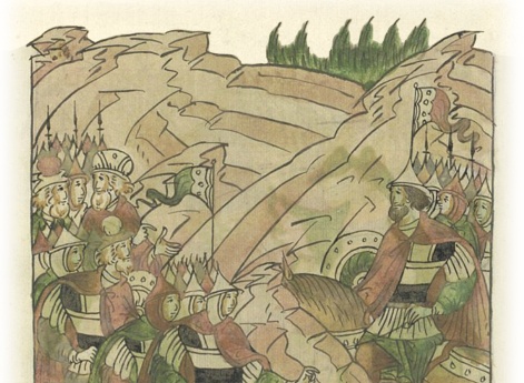 О побоище князя Ярослава Всеволодовича с князем Новгородским Мстиславом Мстиславичем  у Липицы. Новгородцы, ответив, что преданы всем сердцем своему князю, идут на битву. Воеводу Владимира Ивора отряжают с пешими.