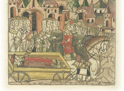 Тела князя Александра Михайловича Тверского и его сына Федора отвозят на Русь. Во Владимире митрополит Киевский и всея Руси Феогност исполняет надгробное пение и отпускает их.