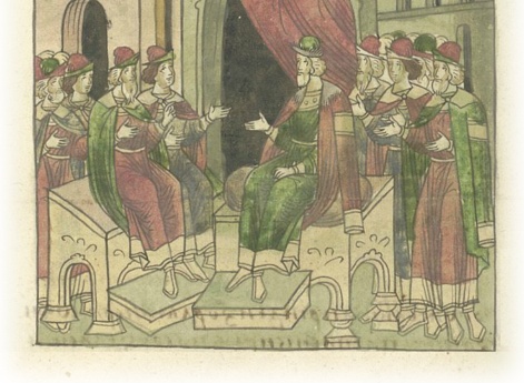 Из Орды приходит посол от царя Барахомза и царицы Асан и сажает на Новгородском княжении князя Бориса Константиновича.