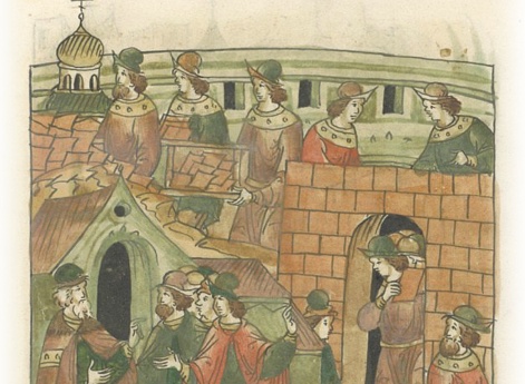 Повелением великого князя Ивана Васильевича в Москве на площади разбирают старую церковь святого архангела Михаила.