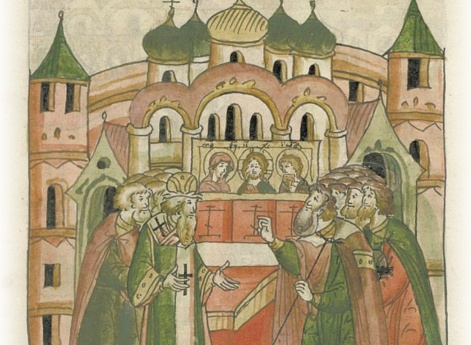 Великий князь Василий Иванович велит митрополиту Варлааму поновить владимирские иконы.
