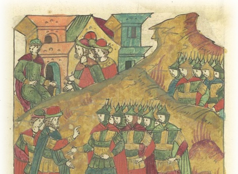 Воеводы великого князя Ивана Васильевича приказывают войску крепко стоять за своего государя.