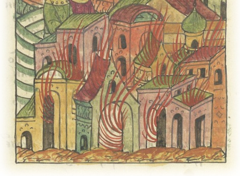 Пожар на дворе окольничего Афанасия Андреевича Бутурлина за Неглинкою и на Петровской улице.