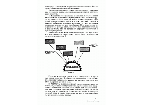 График II. Социальные отношения между крестьянскими хозяйствами при наличие классического кулацкого хозяйства.