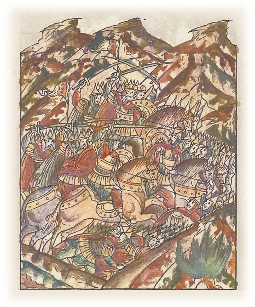 Князь Ярополк Владимирович с братьями попадает в руки Олеговичам, а половцы возвращаются и нападают на их тыл.