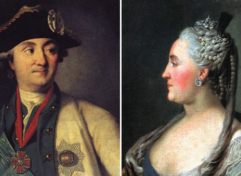 Портрет графа А.Г. Орлова-Чесменского. Худ. К.Л. Христинек. 1779; Портрет императрицы Екатерины II. Худ. Ф.С. Рокотов. 1763.