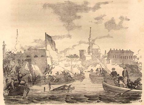 Штурм Измаила. Гравюра А. Коцебу. 1850-е годы