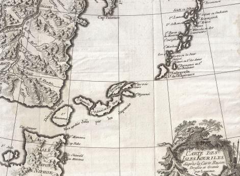 Карта Курильских островов по Русской карте. Составлена и выгравирована Лораном