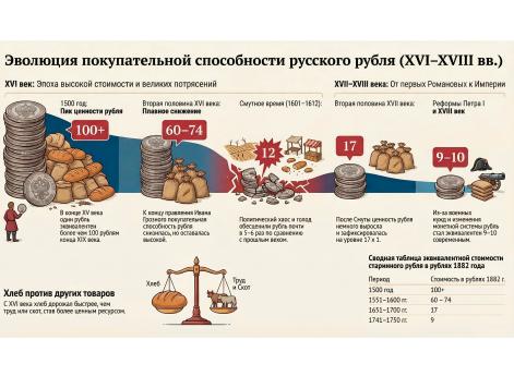 Эволюция покупательной способности русского рубля (XVI-XVIII вв.)