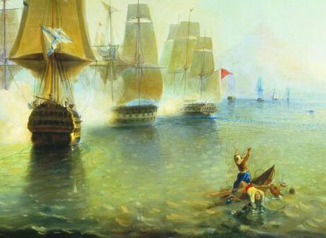 Афонское сражение 1 июля (19 июня ст. ст.)  1807 года.