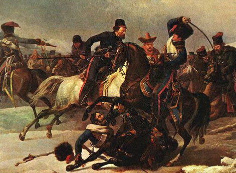 Стычка легкой русской конницы с французами в 1812 году