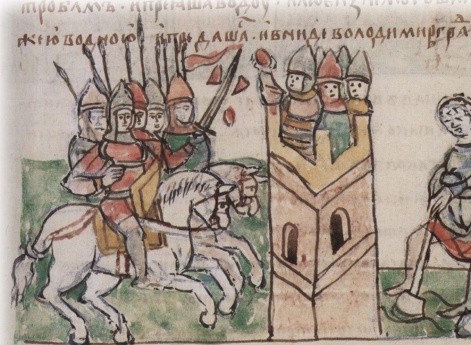 Перекрытие осаждавшими город Корсунь воды, поступавшей по трубам; сдача Корсуни войскам Владимира Святославича.