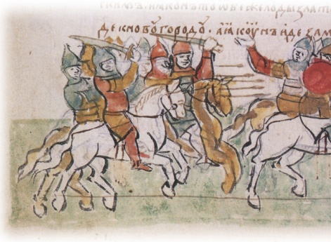 Бегство Ярослава Владимировича Киевского с варяжским князем Якуном от преследующих его войск Мстислава Владимировича Тмутараканского.