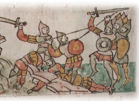 Стычка передовых отрядов Всеволода Юрьевича Владимирского и Романа Глебовича Рязанского на берегу Оки и поражение рязанцев.