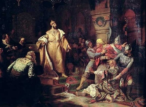 Иоанн III свергает татарское иго, разорвав ханскую грамоту и приказав умертвить послов