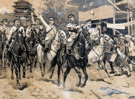 Русская кавалерия атакует отряд ихэтуаней