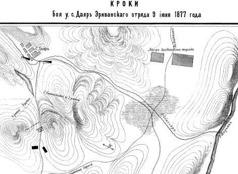 Кроки боя у с.Даяр Эриванского отряда 9 (21) июня 1877 года
