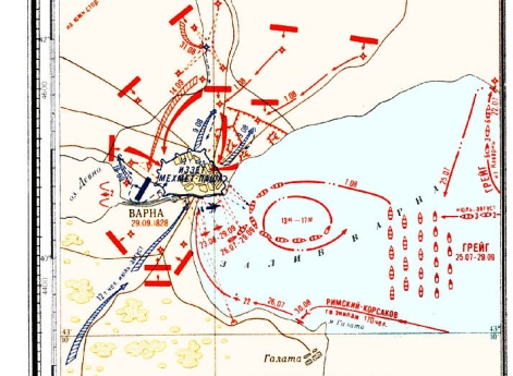 Карта: Осада и взятие Варны 22 июля — 29 сентября 1828 г.