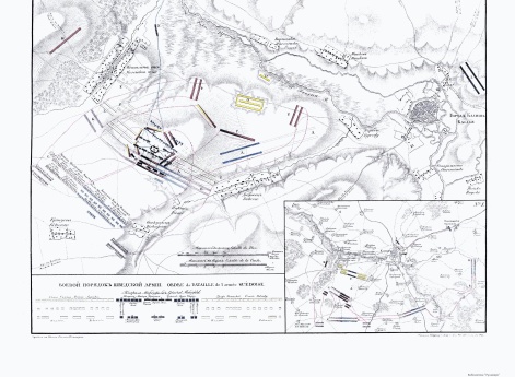 План сражения при Калише между корпусом союзных Российских и Саксонских войск под предводительством Польского короля Августа и шведскими войсками под начальством генерала Мардефельда 18 октября 1706 года