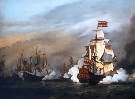 Корабль "Золотой Лев" в битве при Текселе